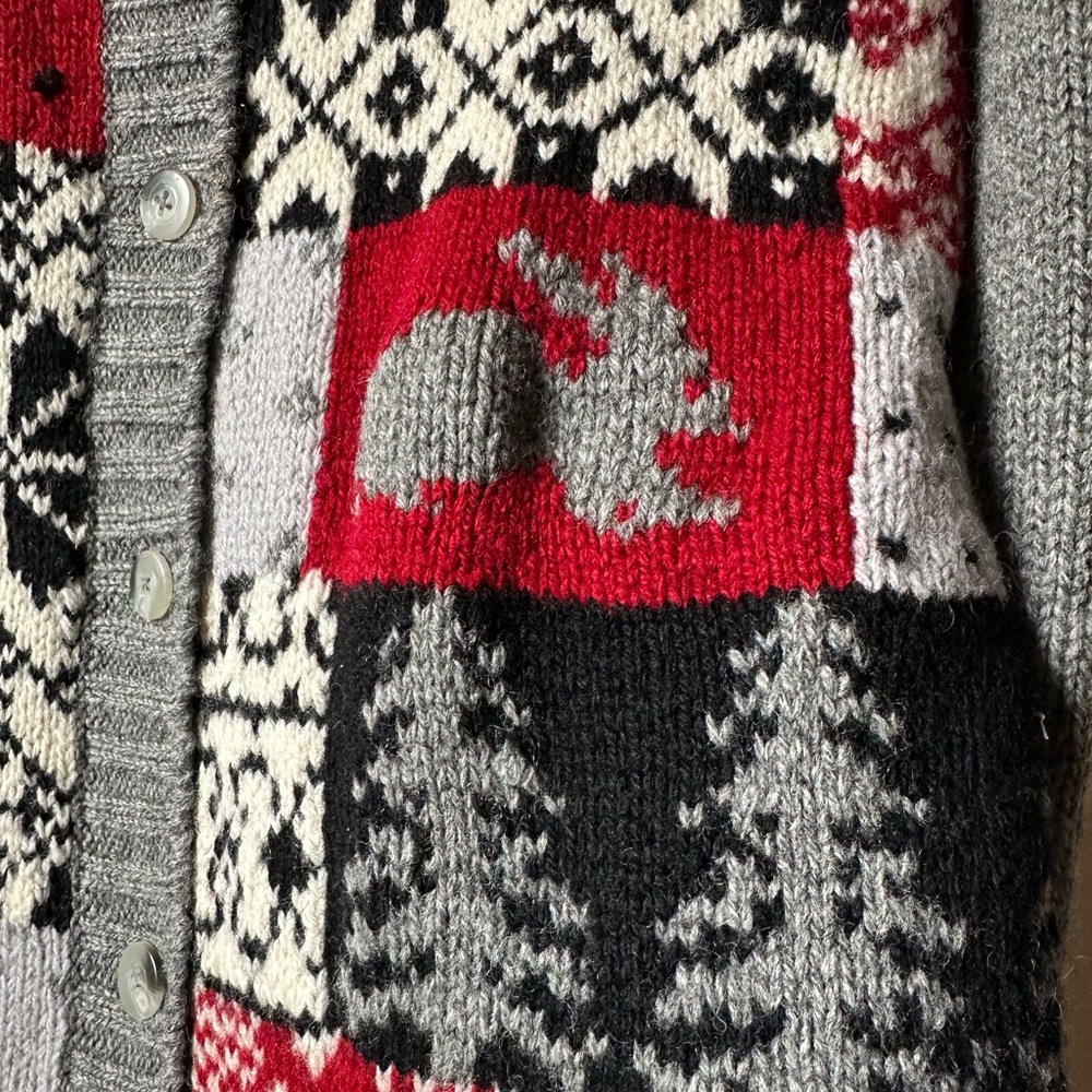 Eddie Bauer 100% Wool Patchwork Rabbit Design But… - image 3